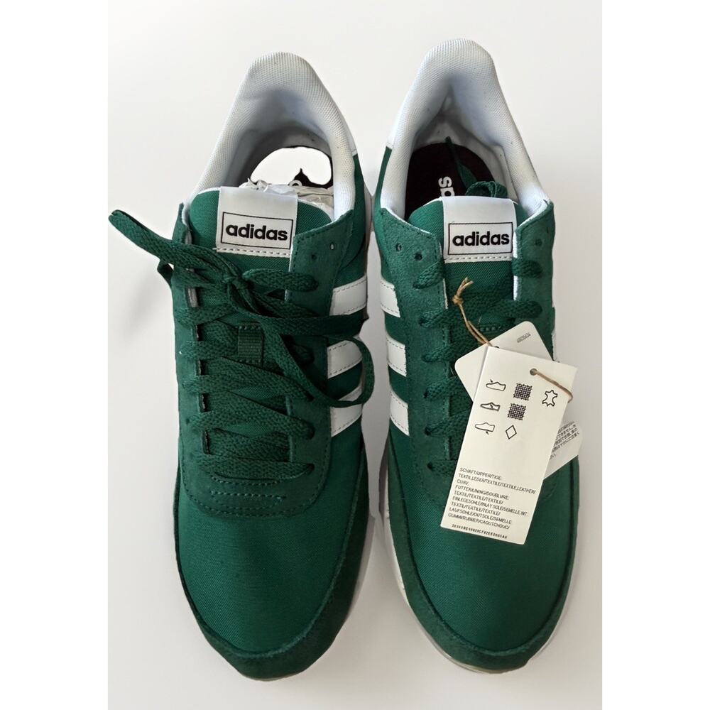 Adidas Run 60s 2.0 Collegiate Green Cloud White Mens 10.5M With Box - Picture 3 of 9